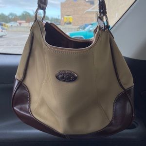Etienne Aigner Cream & Brown Handbag